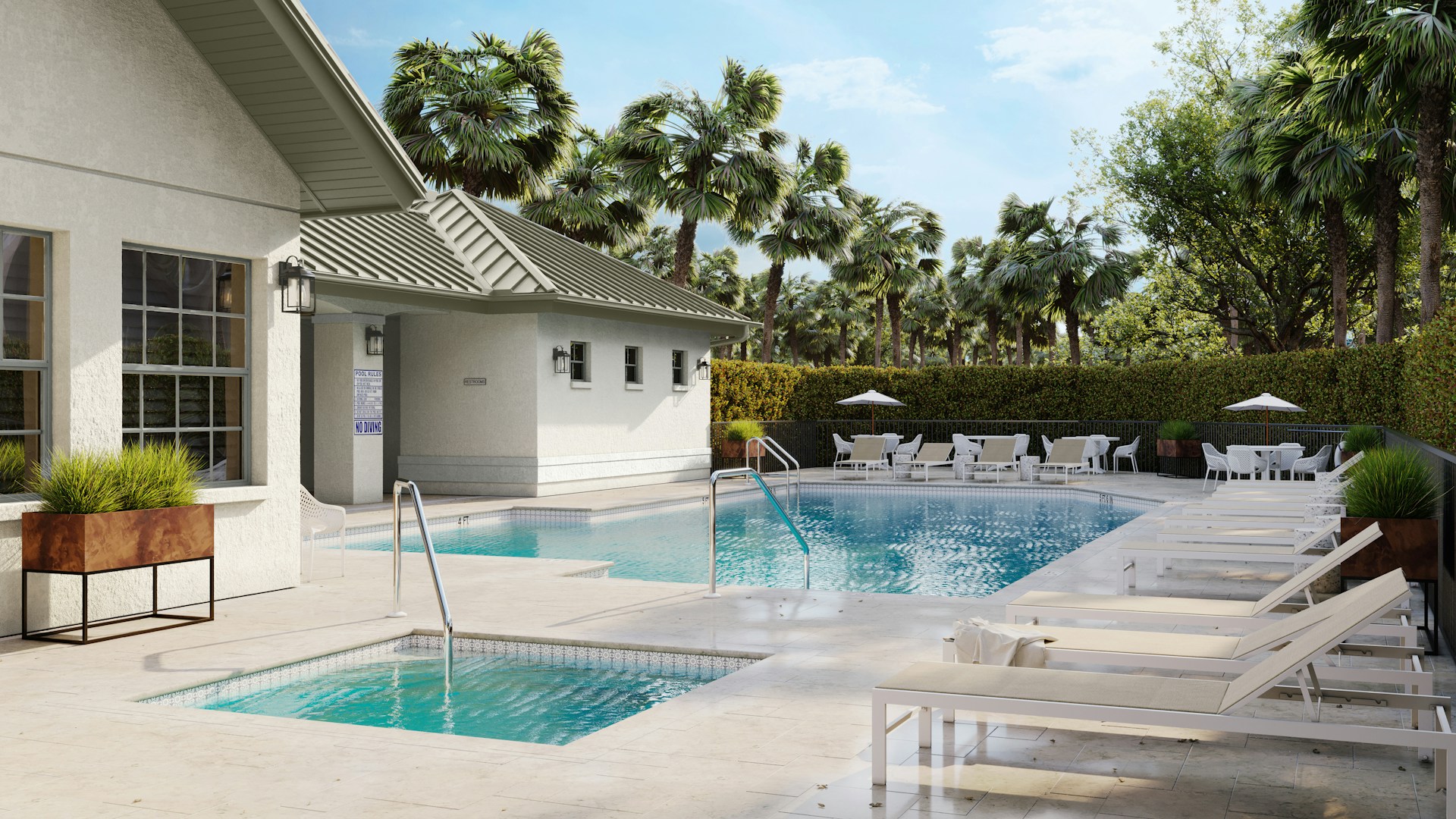 Professional property management services showing well-maintained community buildings and landscaping